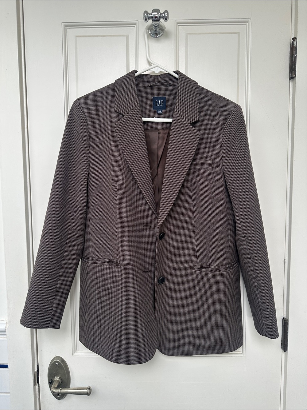 GAP Taupe Textured Women's Two-Button Blazer